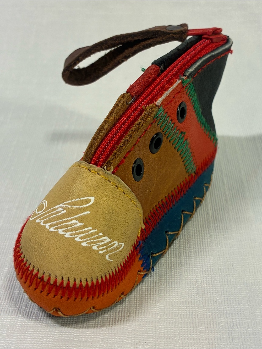 🌺NEW UNIQUE HANDMADE leather patched Shoe Wallet Pouch🌺